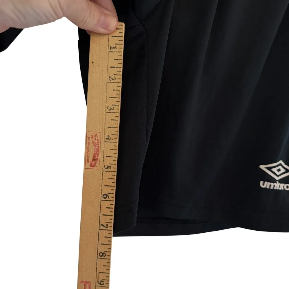 Umbro Jamaica Football Federation Soccer Shorts Lined Large Black Zip Pockets